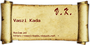 Vaszi Kada névjegykártya